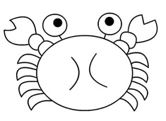 一只可愛的大閘蟹螃蟹簡筆畫圖片