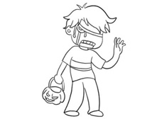 萬圣節僵尸兒童人物簡筆畫圖片