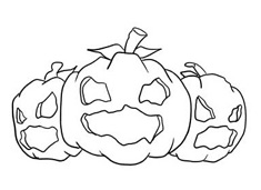 萬圣節恐怖南瓜頭簡筆畫圖片