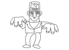 萬圣節科技怪人簡筆畫圖片