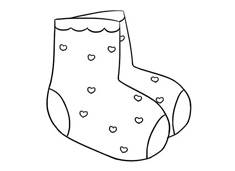 一雙小襪子簡筆畫圖片