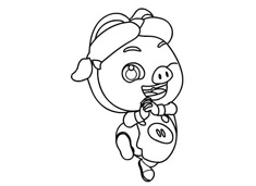 一只可愛的豬豬俠簡筆畫圖片