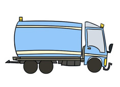 灑水車簡筆畫圖片含上色