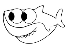 大鯊魚簡筆畫圖片含上色