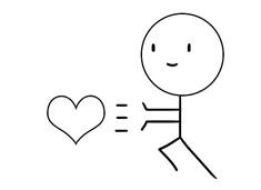 火柴人發射愛心簡筆畫簡筆畫圖片