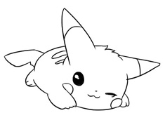 最萌的皮卡丘簡筆畫圖片含上色