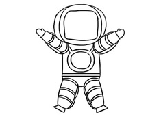 簡單好畫的太空人簡筆畫圖片含上色