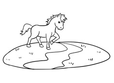 小馬過河簡筆畫圖片含上色