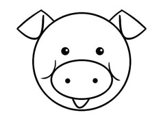 簡單好畫的豬頭簡筆畫圖片