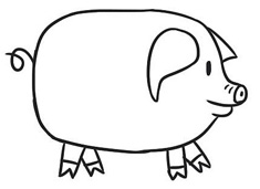 簡單好畫可愛的小豬簡筆畫圖片