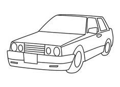 轎車簡筆畫圖片私家車簡筆畫