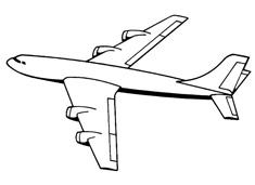 客機大飛機簡筆畫圖片