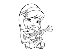 彈吉他的女生簡筆畫圖片