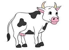 牧場里的奶牛簡筆畫圖片