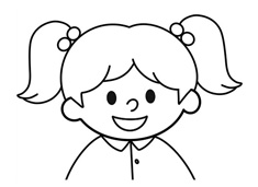 扎辮子的女孩簡筆畫圖片