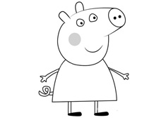 小豬佩奇之小豬克洛伊簡筆畫圖片