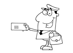 卡通形象郵遞員簡筆畫圖片