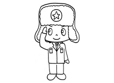 卡通形象雷鋒簡筆畫圖片