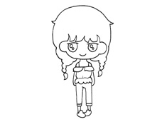 一個漂亮的女生簡筆畫圖片