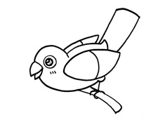 站在樹枝上的小鳥簡筆畫圖片