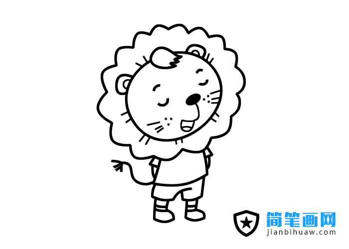 卡通獅子簡筆畫圖片