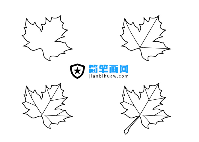 楓葉簡筆畫圖片含分解步驟