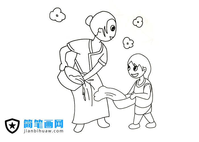 潑水節大家在一起快樂的潑水的簡筆畫圖片