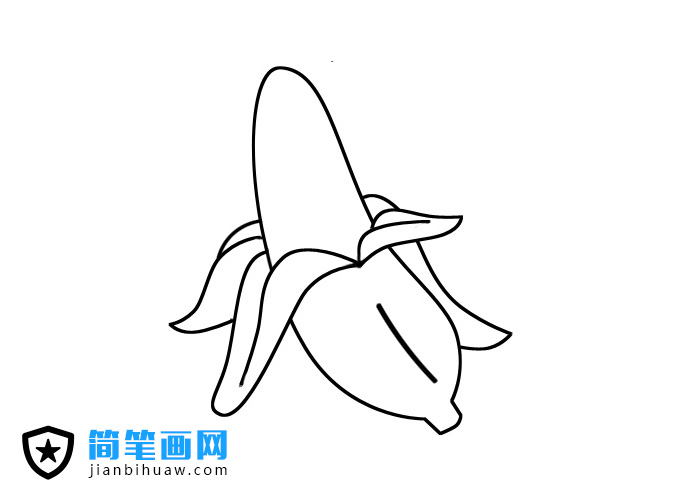 剝了皮的香蕉簡筆畫圖片