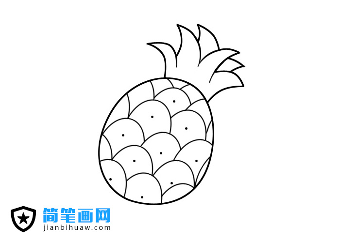 菠蘿兒童簡筆畫圖片