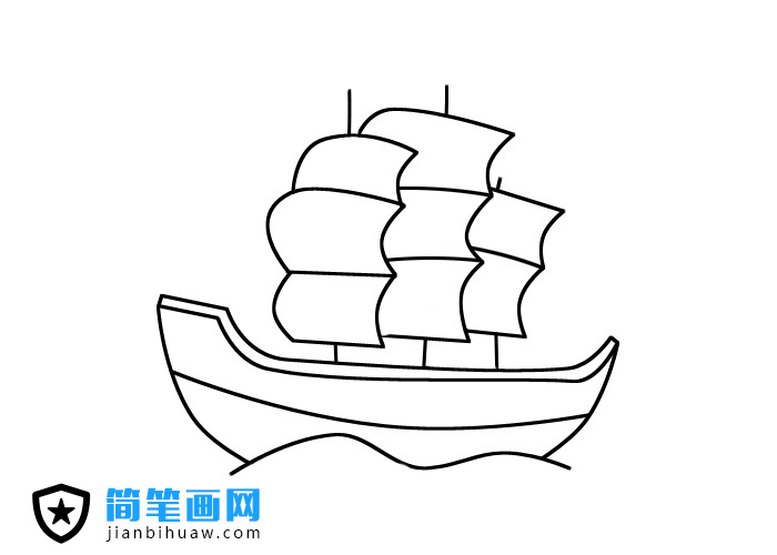 帆船簡筆畫圖片