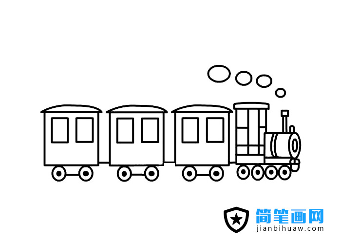 寶寶簡易火車簡筆畫圖片