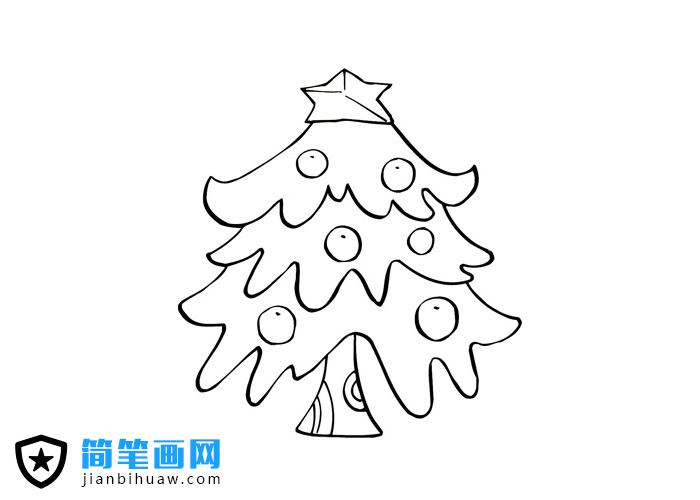 簡單的圣誕樹簡筆畫圖片
