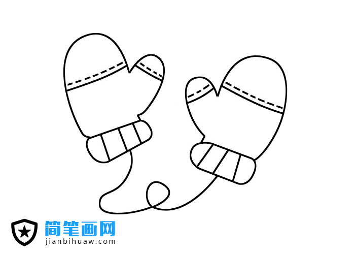 手套簡筆畫繪畫步驟和上色