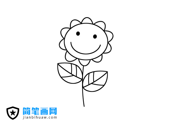 笑臉向日葵簡筆畫圖片