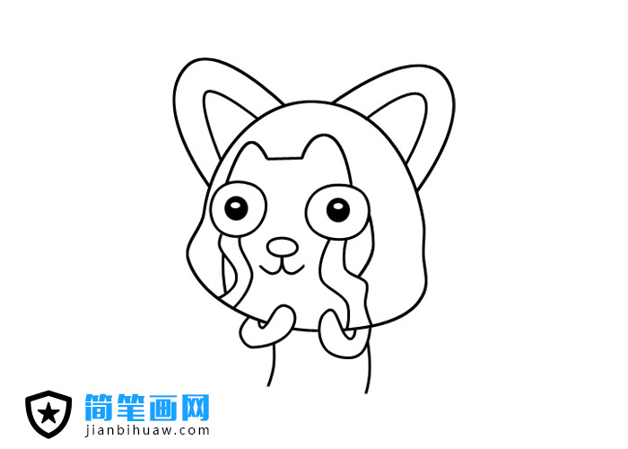 哭泣的阿貍簡筆畫圖片