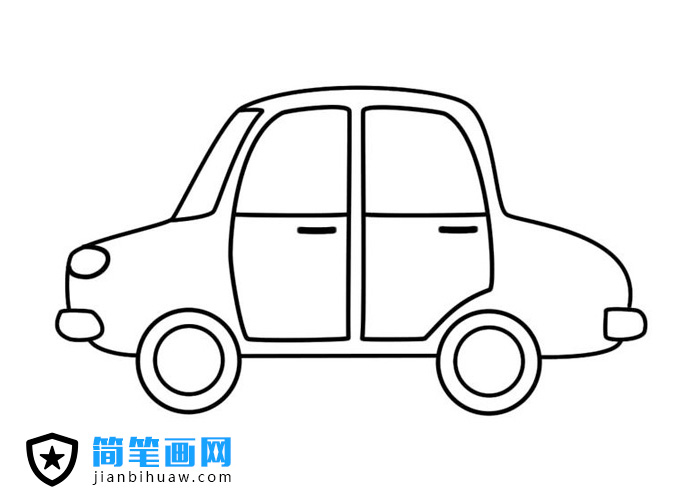 小轎車簡筆畫圖片