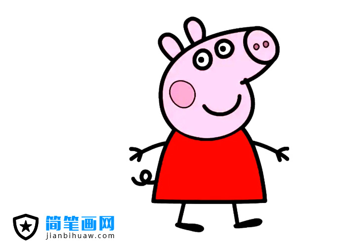 可愛的卡通形象小豬佩奇簡筆畫圖片