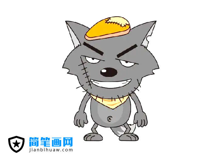 《喜羊羊與灰太狼》中灰太狼簡筆畫圖片