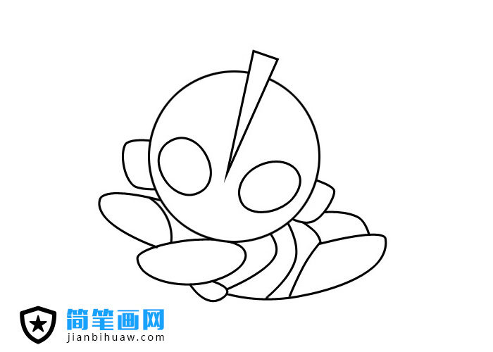 飛行中的小奧特曼簡筆畫圖片