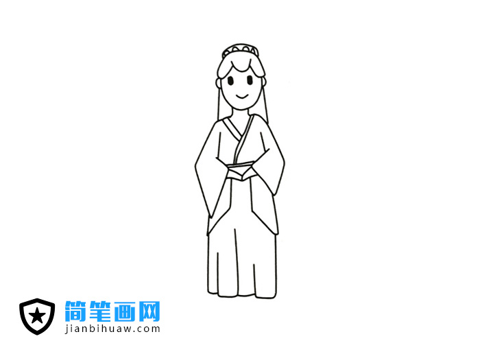 古裝人物造型簡筆畫圖片