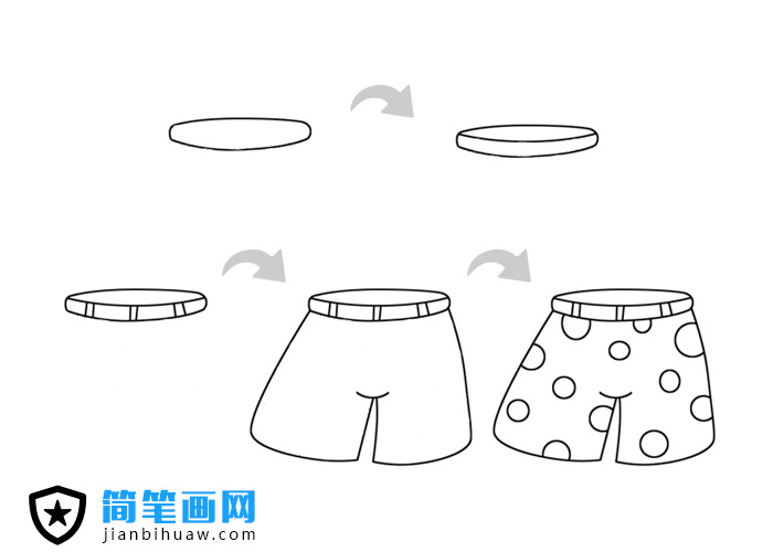 花短褲簡筆畫圖片和步驟