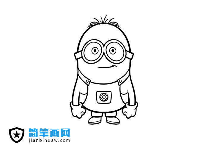 大眼萌小黃人簡筆畫圖片