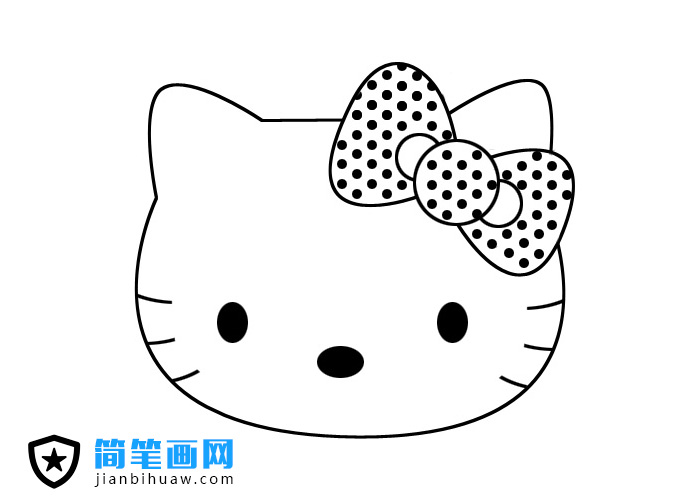 Hello Kitty貓頭像簡筆畫圖片