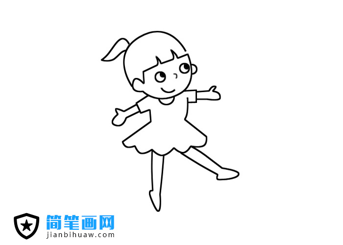 小女孩跳舞的簡筆畫圖片