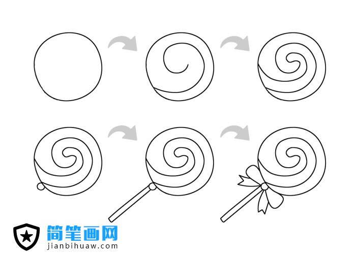 棒棒糖簡筆畫步驟
