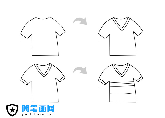 短袖T恤簡筆畫步驟圖片