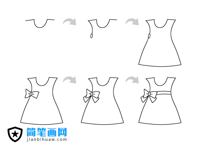 裙子簡筆畫的步驟畫法