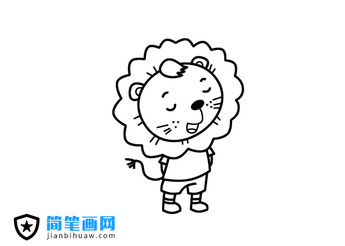 筆畫有點小多的獅子簡筆畫包含步驟