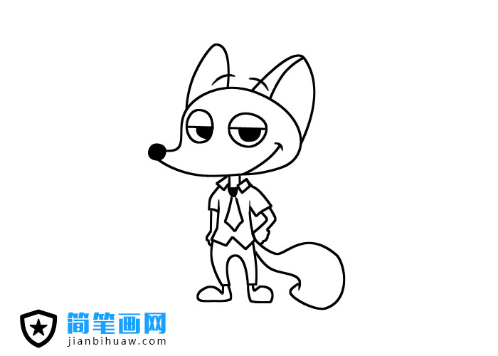 打領帶的狐貍簡筆畫圖片