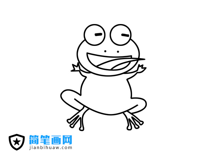 伸出舌頭的小青蛙簡筆畫圖片
